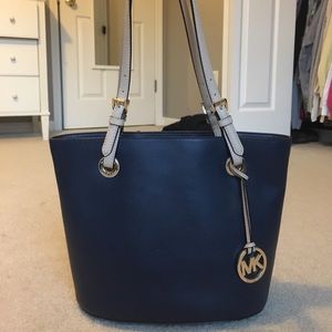 navy michael kors purse